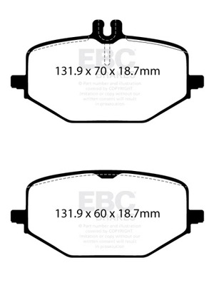 Тормозные колодки задняя ebc yellow mercedes gle v167 gls x167 dp42427 фото №1