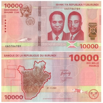 BURUNDI 10000 FRANKÓW 2022 / 2023 P-W59 UNC