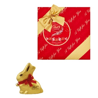 Lindt Praliny LINDOR mleczne 287g+Zajączek z czekolady mlecznej 200g GRATIS