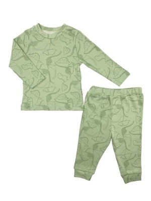 Zielony komplet dresowy dla chłopca w dinozaury bluzeczka spodnie r.98