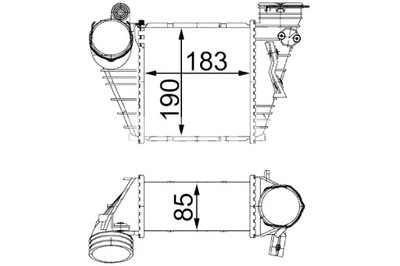 MAHLE INTERCOOLER AUŠINTUVAS ORO ĮSIURBIMO AUDI A3 SEAT LEON 