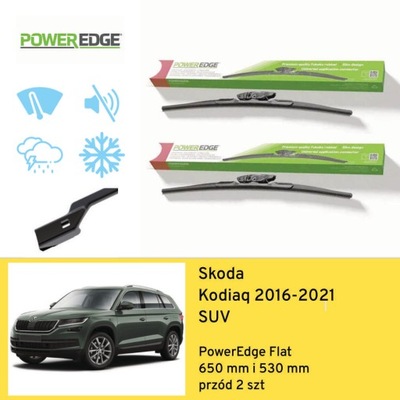 WIPER BLADES FRONT FOR SKODA KODIAQ SUV (2016-2021) POWEREDGE  