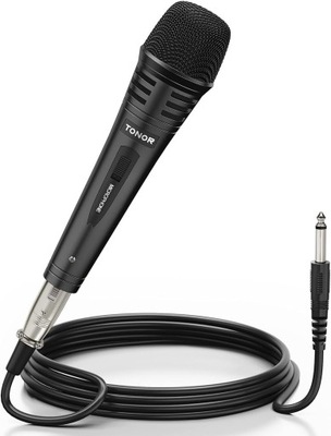 TONOR Dynamiczny mikrofon z kablem XLR 5 m jack 6,35 mm