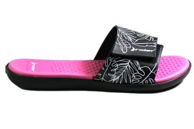 RIDER KLAPKI 83331 BLACK/PINK WSUWANE DAMSKIE