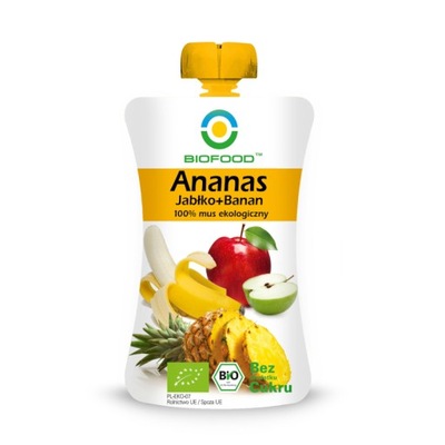 Mus owocowy ananas banan jabłko 120 g BIOFOOD BIO