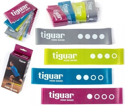 Zestaw Gum Do Ćwiczeń 4 Poziomy Tiguar Mini Bands 4 szt