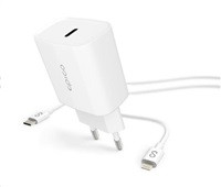 EPICO síťová nabíječka, PD 20W, USB-C - lightning kabel - bílá