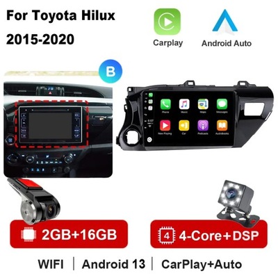 RADIO DE AUTOMÓVIL ANDROID 13 PARA TOYOTA HILUX PICK UP AN120 2015-2020 CARPLAY  