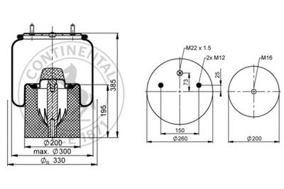 BOLSA DE AIRE NEUMÁTICA ZAW. PNEUMATYCZNEGO CONTITECH 941MBP01  