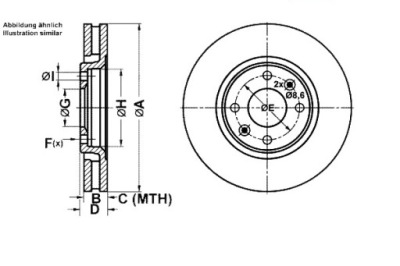 Ate тормозные диски тормозные 2szt peugeot перед 406 2,0-3, фото №1