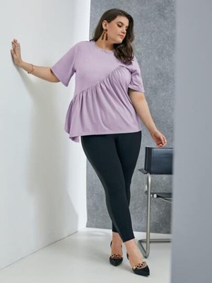 SHEIN BLUZKA PLUS SIZE GŁADKA FIOLETOWA 48 V3F