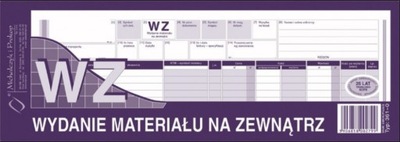 Druk WZ Wydanie materiału na zewnątrz wielokopia