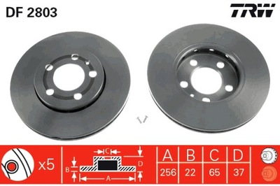 TRW DISCOS DE FRENADO 2 PIEZAS PARTE DELANTERA AUDI A1 A2 A3 SEAT CORDOBA IBIZA 3  