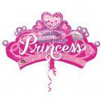 Balon foliowy KORONA Princess różowa 81x48cm