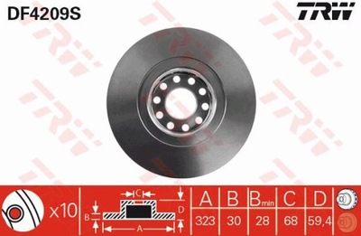 DISCO DE FRENADO TRW DF4209S  