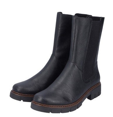 RIEKER DAMSKIE BOTKI CZARNE Z ZAPIĘCIEM 40 2JŻK