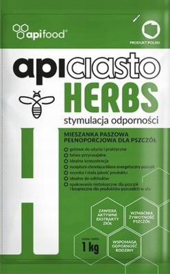 APICIASTO 1kg POKARM pszczół z DODATKIEM ZIÓŁ HERBS ciasto z ziołami 1KG