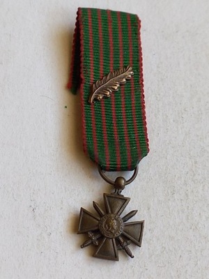 Krzyż Wojenny 1914 - 1915 z palmą - miniatura - Francja