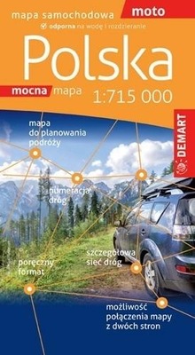 Polska - laminowana mapa samochodowa 2023