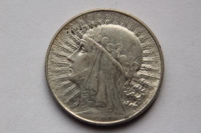 5 ZŁ GŁOWA KOBIETY 1933 R. SREBRO (C30