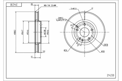 HART DISCOS DE FRENADO 2SZT. PARTE DELANTERA MERCEDES CLK 320 C208 97-  