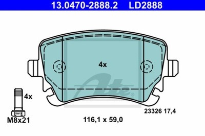 ZAPATAS HAM.CERAMIC PARTE TRASERA AUDI A6 04-  