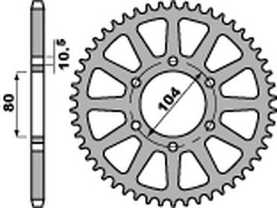 PBR ENGRANAJE PARTE TRASERA 478 46 C45 KAWASAKI ER 6 06-13, KLE 650 07-13 (LANC. 520)  