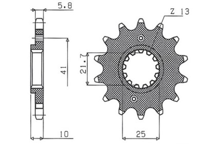 SUNF387-15 SUNSTAR ЗУБЧАТКА ПРИВОДНАЯ ПЕРЕД MOTO. SUNSTAR