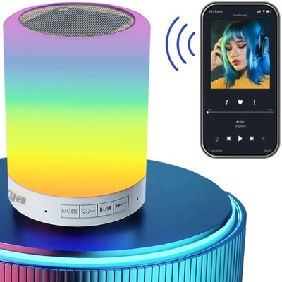 KOLOROWA LAMPKA LED RGB Z GŁOŚNIKIEM BLUETOOTH DYSKOTEKOWA NA SYLWESTRA