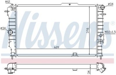 A96139 NISSENS РАДІАТОР ДВИГУНА ПІДХОДИТЬ DO: OPEL CALIBRA A, VECTRA A 1.4-2.