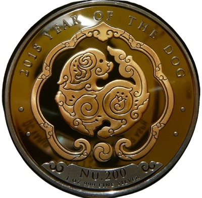 200 NGULTRU BHUTAN 2018 ROK PSA LUNAR Ag/Au RUTHEN