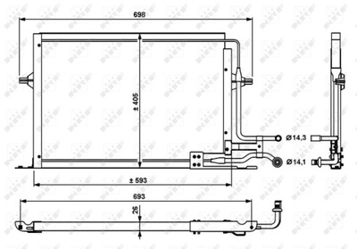 КОНДЕНСАТОР КОНДИЦИОНЕРА FORD MONDEO -96 NRF35139