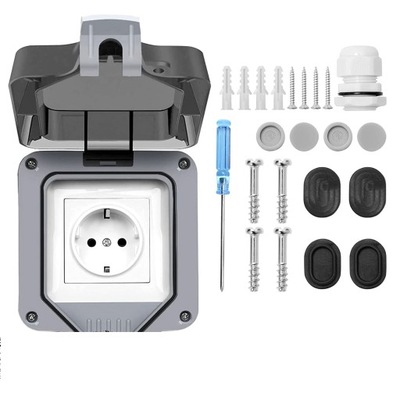 GNIAZDKO ZEWNĘTRZNE IP66 OGRODOWE JEDNA WTYCZKA