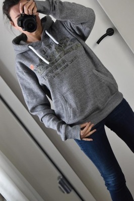 Superdry Bluza Hoody Melanż z kapturem męska Logo L