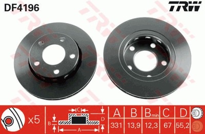 ДИСК ТОРМОЗНЫЙ TRW DF4196 фото