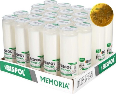BISPOL 24 x wkład olejowy do zniczy Memoria WO6 biały