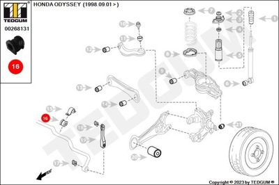 PAGALVĖ STABILIZATORIAUS GAL. VIDAUS L/P HONDA ACCORD VIII, ODYSSEY 2.0-3.5 