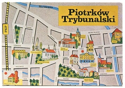 PIOTRKÓW TRYBUNALSKI -- planik miasta - zabytki