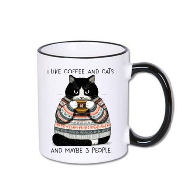 Kubek I Like Coffee and Cats and Maybe 3 People kot i kawa