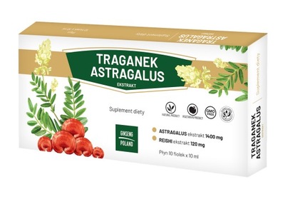 Traganek Astragalus ekstrakt 10x10ml (fiolki) GINSENG POLAND