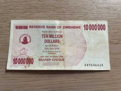 Zimbabwe - 10000000 dolarów - 2008
