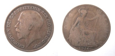 3433 ANGLIA, JERZY V, ONE PENNY, 1916
