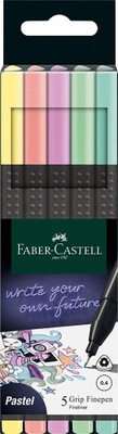 Cienkopis Faber-Castell GRIP 5 kolorów pastelowych