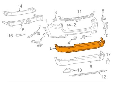 BUMPER REAR JEEP COMPASS 17- 5UP46RXFAC NEW CONDITION  