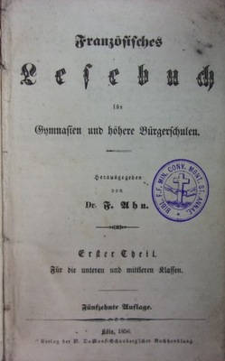 F. Ubn - Lefehuch 1856 r.