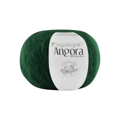 WŁÓCZKA PAPATYA ANGORA - ZIELEŃ BUTELKOWA - 100 g - 6840