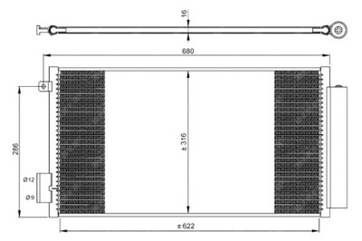 NRF KONDENSATORIUS KONDICIONAVIMO FIAT 500L TIPO 0.9-1.6D 09.12- 