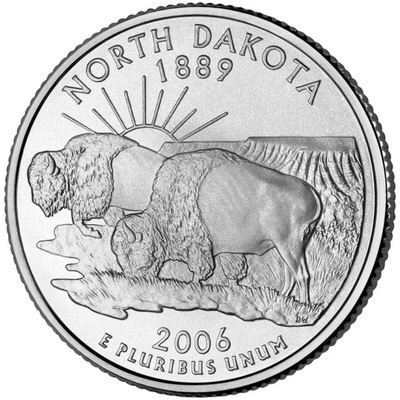 25 c Stany USA North Dakota State 2006 P nr 39