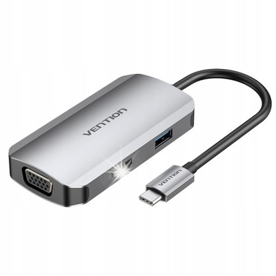Vention Stacja Rozdzielacz Hub USB Adapter USB-C - HDMI VGA USB-C USB-A 3.0