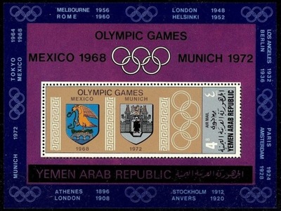 **68 YEMEN, YAR BL.85 = 12E - IGRZYSKA OLIMPIJSKIE